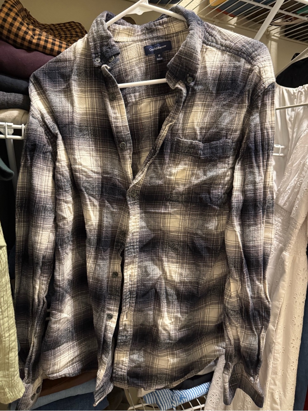 croft & barrow Black and White Plaid Button-Down Shirt